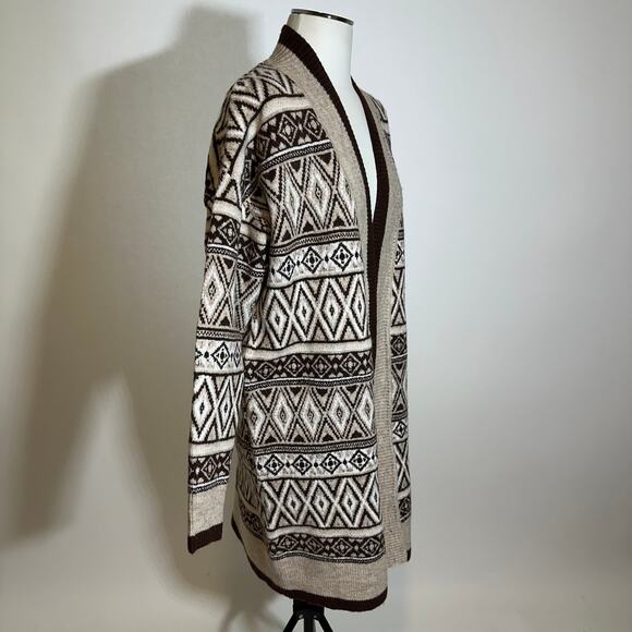 Jessica Simpson Aztec Western Open Front Cardigan Sweater Long Duster Womens S - Picture 2 of 10